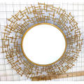 Golden Iron clear mirror MDF board Hanging Mirror